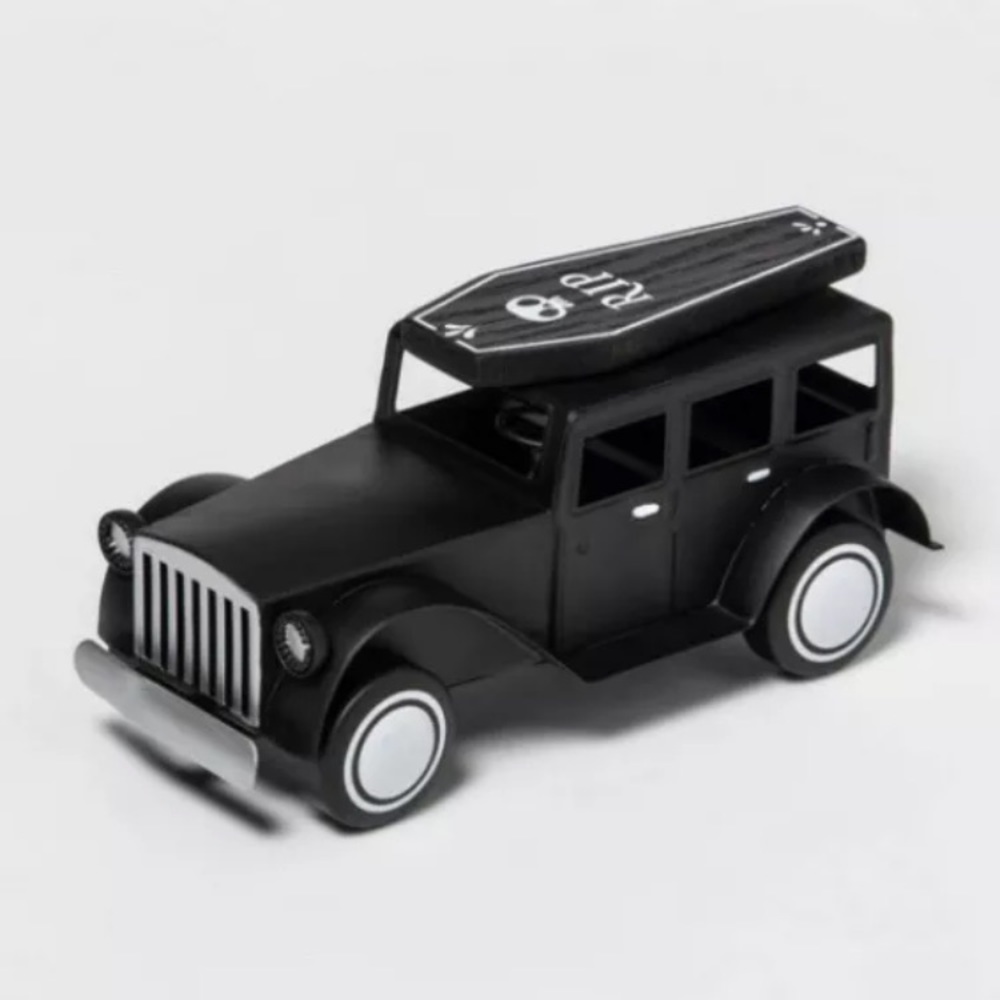 Hyde & Eek Metal Car Wooden Coffin Halloween Truck